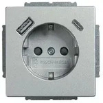 Busch-Jaeger SCHUKO&reg;-/USB-A+C Steckdose alusilber matt lackiert, 63x63, safety+