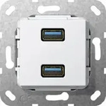 Gira USB 3.0 A 2-fach Kabelpeitsche Einsatz Reinweiss 568503