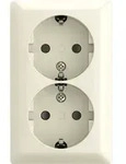 Busch-Jaeger SCHUKO Doppelsteckdose Aufputz Safety 202 EAPBJ-522