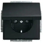 Busch-Jaeger SCHUKO Steckdose mit Klappdeckel future linear schwarz matt 20EUKB-885