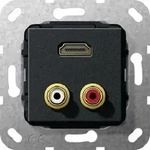 Gira HDMI Cinch Audio Gender Changer Einsatz Schwarz matt 567310
