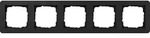 Gira Abdeckrahmen 5-fach Gira E1 Schwarz matt 0215153