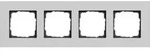 Gira Abdeckrahmen 4-fach Aluminium Grau matt (lackiert) 0214405