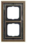 Busch-Jaeger Rahmen 2-fach messing antik Dekor anthrazit 1722-843