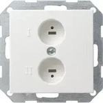 Gira Stereo-Lautsprecher-Steckdose System 55 reinweiss gl&auml;nzend 040203