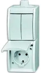 Busch-Jaeger Kombination SCHUKO-Steckdose mit Wippe 2601/5/20EW-54-503
