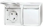 Busch-Jaeger SCHUKO Doppelsteckdose ocean IP44 alpinwei&szlig; 20/2EWN-54