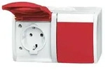 Busch-Jaeger Schuko-Doppelsteckdodse ocean waagerecht EDV Namensschild 20/2EW/DVN-54