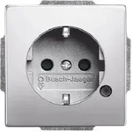 Busch-Jaeger SCHUKO Steckdose LED pur LED-ws erh&ouml;hter BS edelstahl 20EUCBL-866
