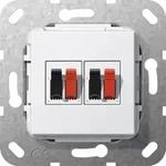 Gira Lautsprecher Anschluss 2fach Reinwei&szlig; 569303