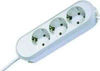 Bachmann 387.271, Bachmann Tischsteckdose 3-fach weiss l=3m geclipst 45&deg; ohne