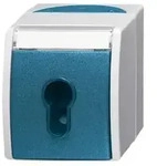 Busch-Jaeger Schl&uuml;sselschalter ocean IP44 grau/blaugr&uuml;n 2733SLW-53