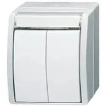 Busch-Jaeger Doppeltaster ocean alpinweiss IP44 2 Schliesser 2621WN-54-205-101