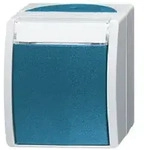 Busch-Jaeger Wechselschalter ocean mit Namensschild 2601/6WN-53