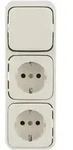 Busch-Jaeger Kombination 2 Steckdosen und Wechselschalter 2601/6/2300/2 EAP