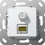Gira Einsatz Modular Jack RJ45 CAT.6a Reinweiss gl&auml;nzend 10Gbit Kupplung 569703
