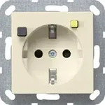 Gira FI-Schutzsteckdose 30mA cremeweiss gl&auml;nzend 267701