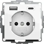 Gira SCHUKO Steckdose mit USB-Spannungsversorgung 2-fach reinwei&szlig; 245903