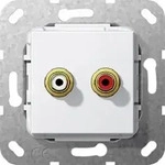 Gira Cinch Audio L&ouml;tanschluss Einsatz Reinweiss 563203