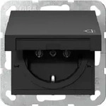 Gira Schuko-Steckdose mit Klappdeckel System 55 Schwarz matt 4454005