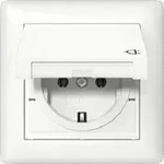 Gira Schuko-Steckdose 1-fach Klappdeckel Standard 55 IP44 reinweiss gl&auml;nzend 1-fach