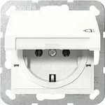 Gira Schuko-Steckdose mit Klappdeckel System 55 Reinwei&szlig; matt 445427