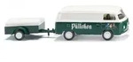 H0 PKW VW T2 Kastenwagen mit Anh&auml;nger P&uuml;lleken