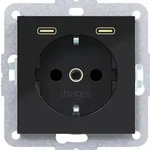 Hager Stkd SCHUKO USB-C 2f 20W WAS4055BG
