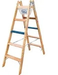 ILLER-LEITER Holz Stufen Stehleiter 2105-7