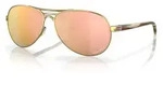 OAKLEY Feedback Sonnenbrille Polished Gold - Prizm rose gold polarized Gl&auml;ser -