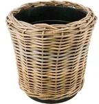 Korb Rattan D45H49cm Terassenk&uuml;bel mit Einsatz - grau