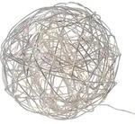 LED Kugel 50LED D30cm outdoor Licht warm wei&szlig; mit Trafo - silber