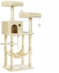 Feandrea Kratzbaum mit H&auml;ngematte 143 cm Beige PCT15BE