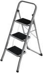 SONGMICS Trittleiter mit 3 Stufen Grau-Schwarz GSL003GY01