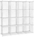 SONGMICS Steckregalsystem mit 16 Gitterw&uuml;rfeln LPI44W