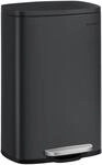 SONGMICS M&uuml;lleimer K&uuml;che Fu&szlig;pedal Stahl schwarz LTB050B02