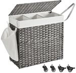 SONGMICS W&auml;schekorb mit Rollen LCB363G01