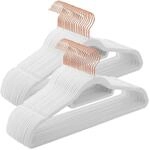 SONGMICS Kleiderb&uuml;gel 50er Set aus Samt Wei&szlig; CRF021W02