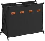 SONGMICS W&auml;schekorb 155 Liter mit 4 F&auml;chern tintenschwarz B34LCB140B01