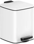 SONGMICS Kosmetikeimer 6 Liter mit Pedal Stahl wei&szlig; LTB590W0602