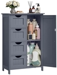 VASAGLE Schmaler Badschrank mit 4 Schubladen B34LHC41GY