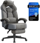 SONGMICS Gaming-Stuhl mit Fu&szlig;st&uuml;tze und verstellbarem Kopfkissen schiefergrau