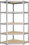 SONGMICS Eckregal bis 875 kg belastbar silbern-naturbeige GLR080E01