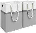 SONGMICS W&auml;schekorb 2er Set 110 L mit Griffen taubengrau LCB210G02