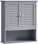 VASAGLE Badezimmerschrank mit verstellbarem Einlegeboden und Lamellent&uuml;ren...