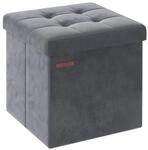 SONGMICS Sitzbank mit Stauraum aus Samt schiefergrau LSF227G01