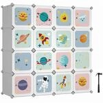 SONGMICS Kleiderschrank aus Kunststoff f&uuml;r Kinder LPCB35905W01