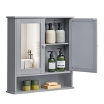 VASAGLE Spiegelschrank Wandmontage taubengrau B34LHC002G02