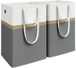 SONGMICS W&auml;schekorb 2er Set 110 L mit Griffen schiefergrau B34LCB210G01