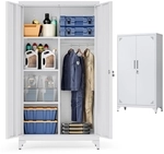 SONGMICS Mehrzweckschrank mit 2 T&uuml;ren 5 F&auml;cher 80 x 40 x 165 cm mattgrau...